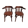 Pair of bistro armchairs signed Baumann 1930