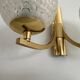Simple two-armed wall light in brass and glass by Ball and Ball, Kaiser, 1960s, Germany.