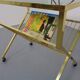 French brass and glass cart with magazine rack, 1960s