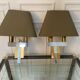 Pair of chrome and brass sconces, Italy, 1970s