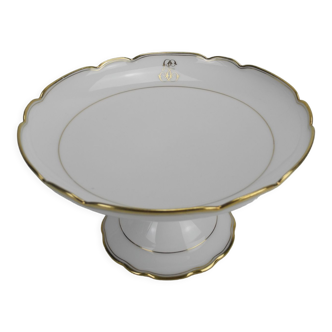 Piedouche compotier porcelaine Paris XIXe
