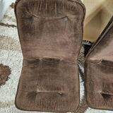 Pair of vintage velvet armchair chair 1970"
