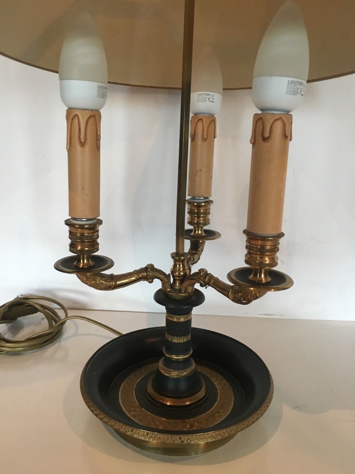 Lamp in bronze and painted metal