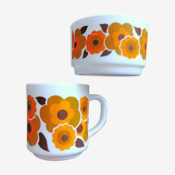 Lotus arcopal mug and cup