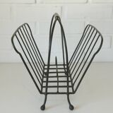 Porte-revues vintage / présentoir à disques en métal / kiosque à journaux des années 1960