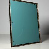 Large faux bamboo mirror chrome