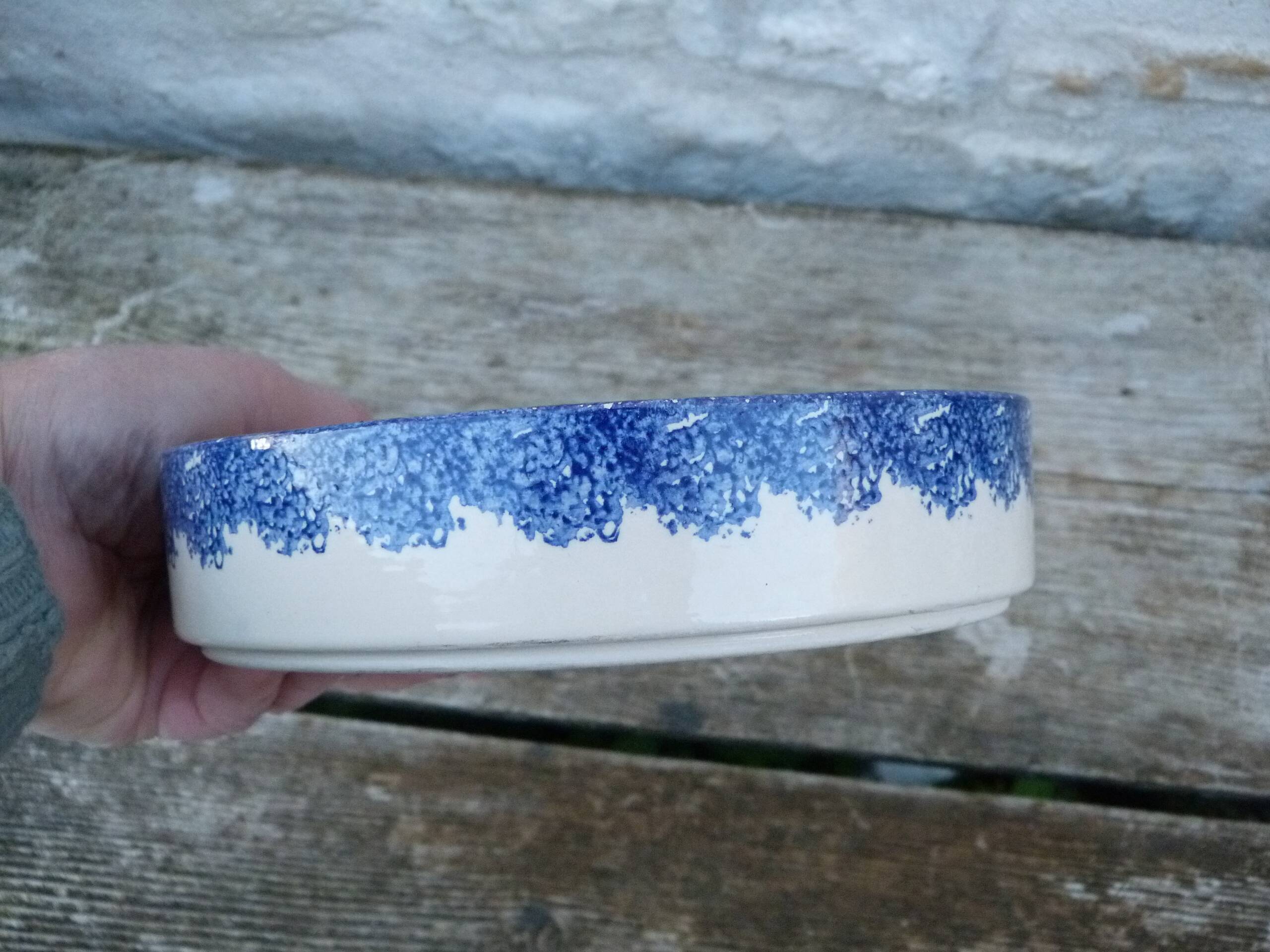 Small vintage Breton ceramic handmade dish