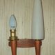Pair of Scandinavian teak wall lamps with 2 burners 1960