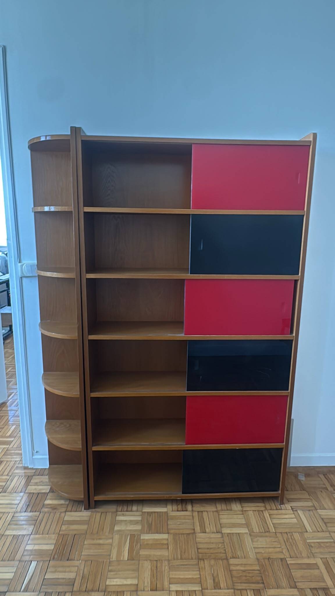Shelf, glass-fronted bookcase
