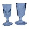 Duo of absinthe glasses thick bottoms artisanal manufacture late nineteenth century