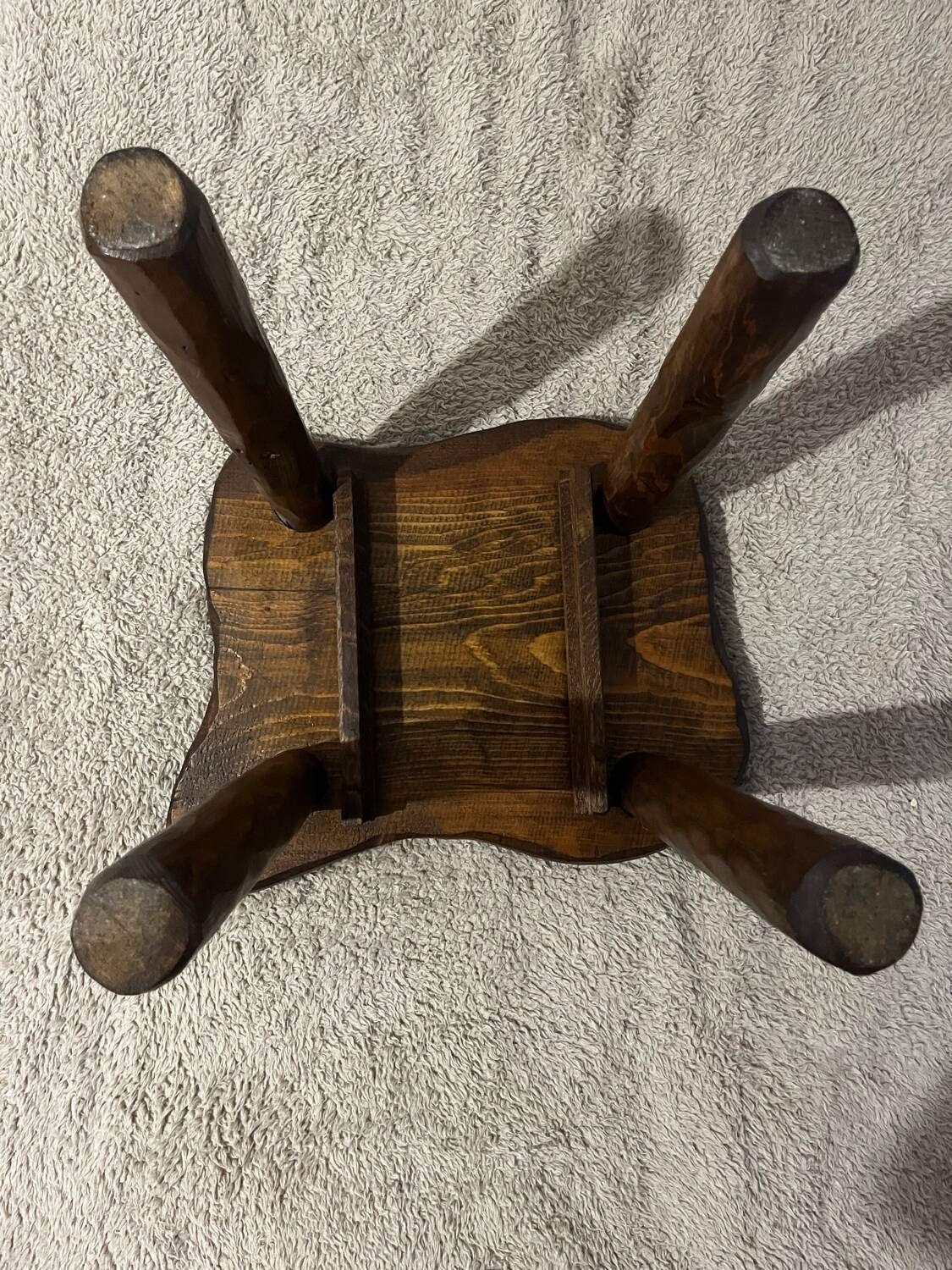 Brutalist wooden bedside table or occasional piece of furniture