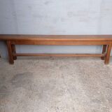 Solid oak bench 2 meters period 1960
