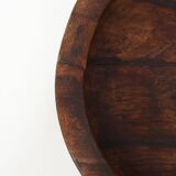 Large handcrafted solid wooden bowl in wabi wabi style, France ca. 1950