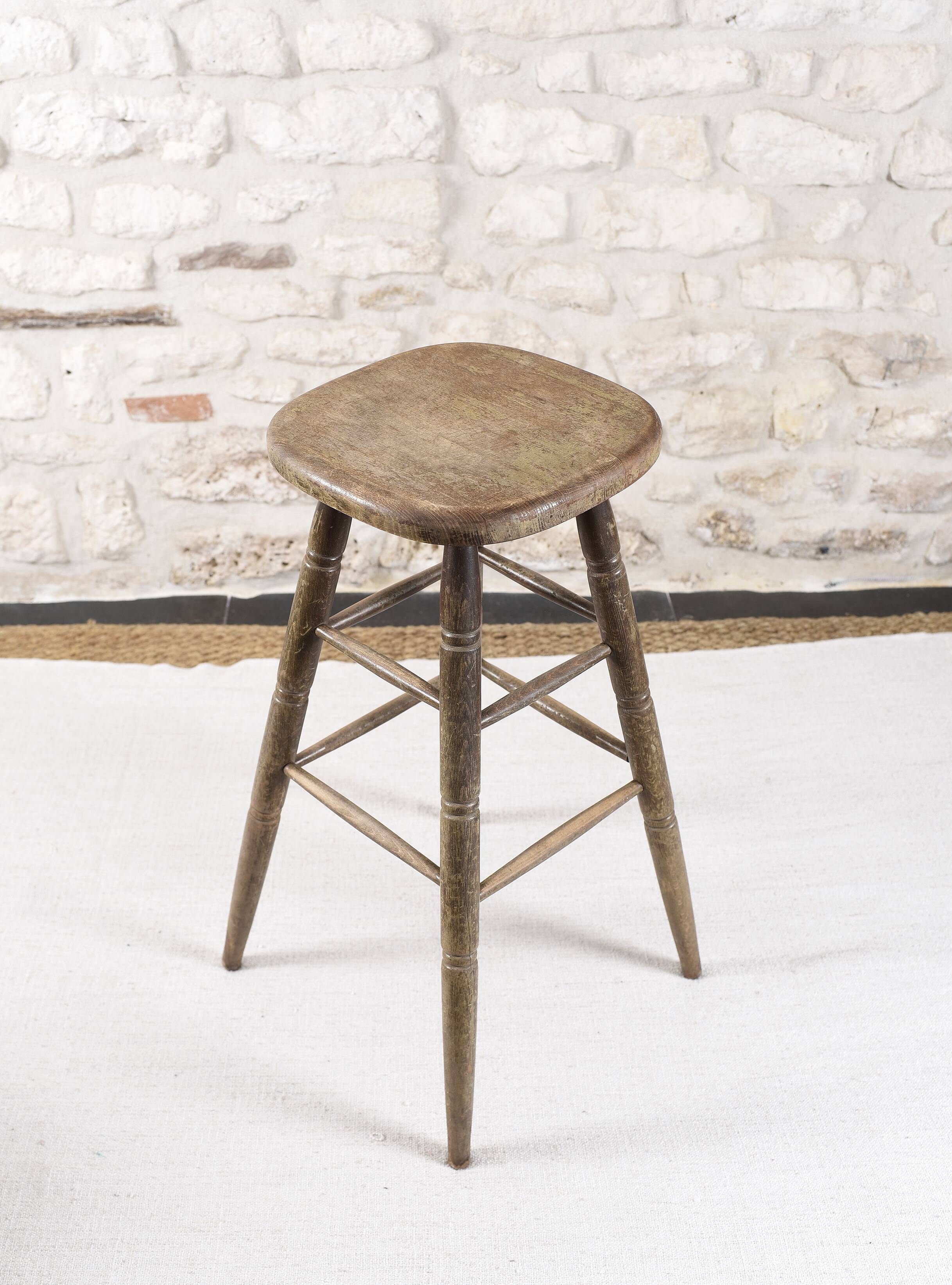 Large solid wood bar stool