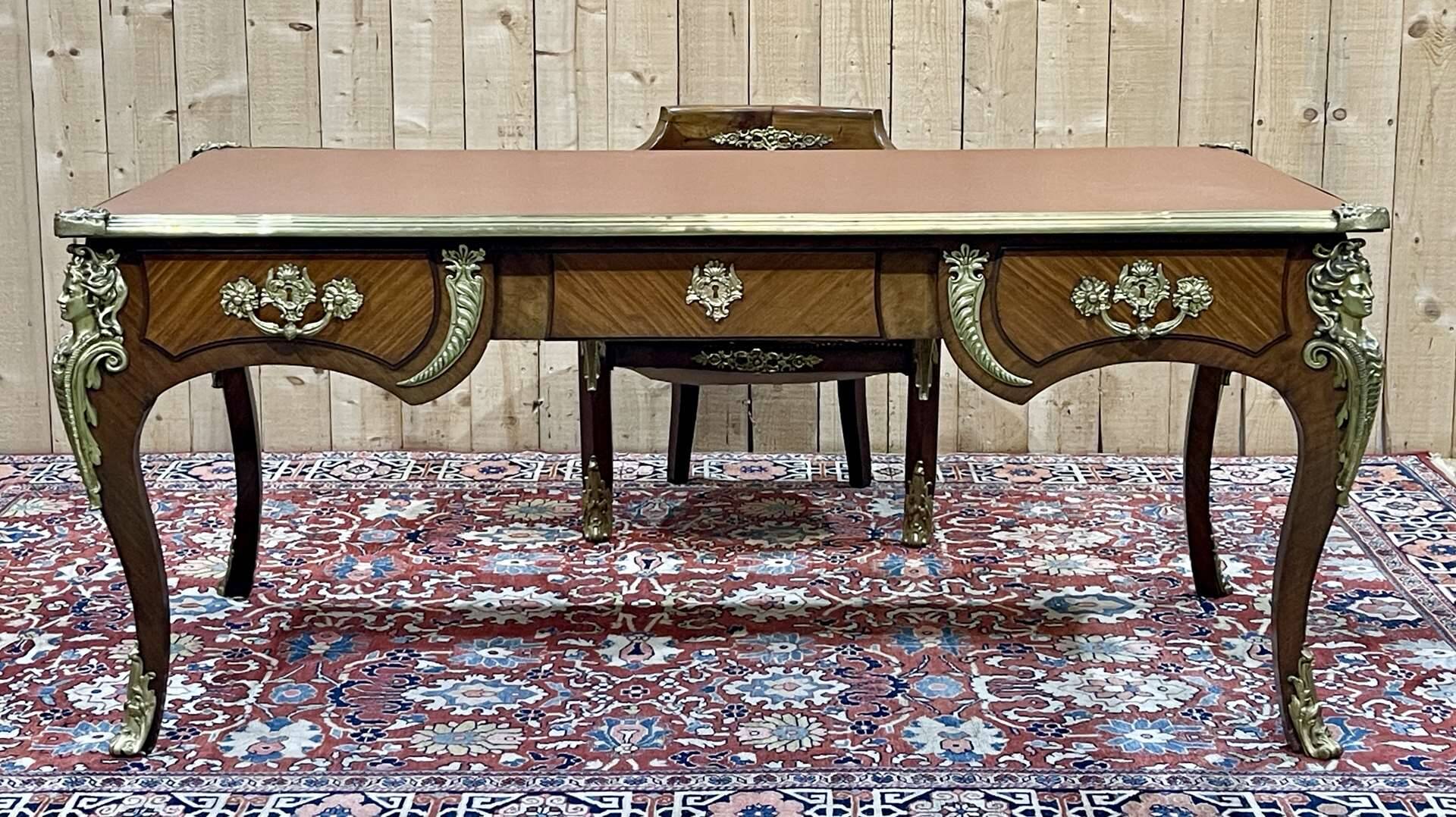 Regency style desk and armchair from the Napoleon III period - late 19th century