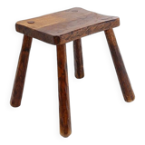Brutalist solid wood side table