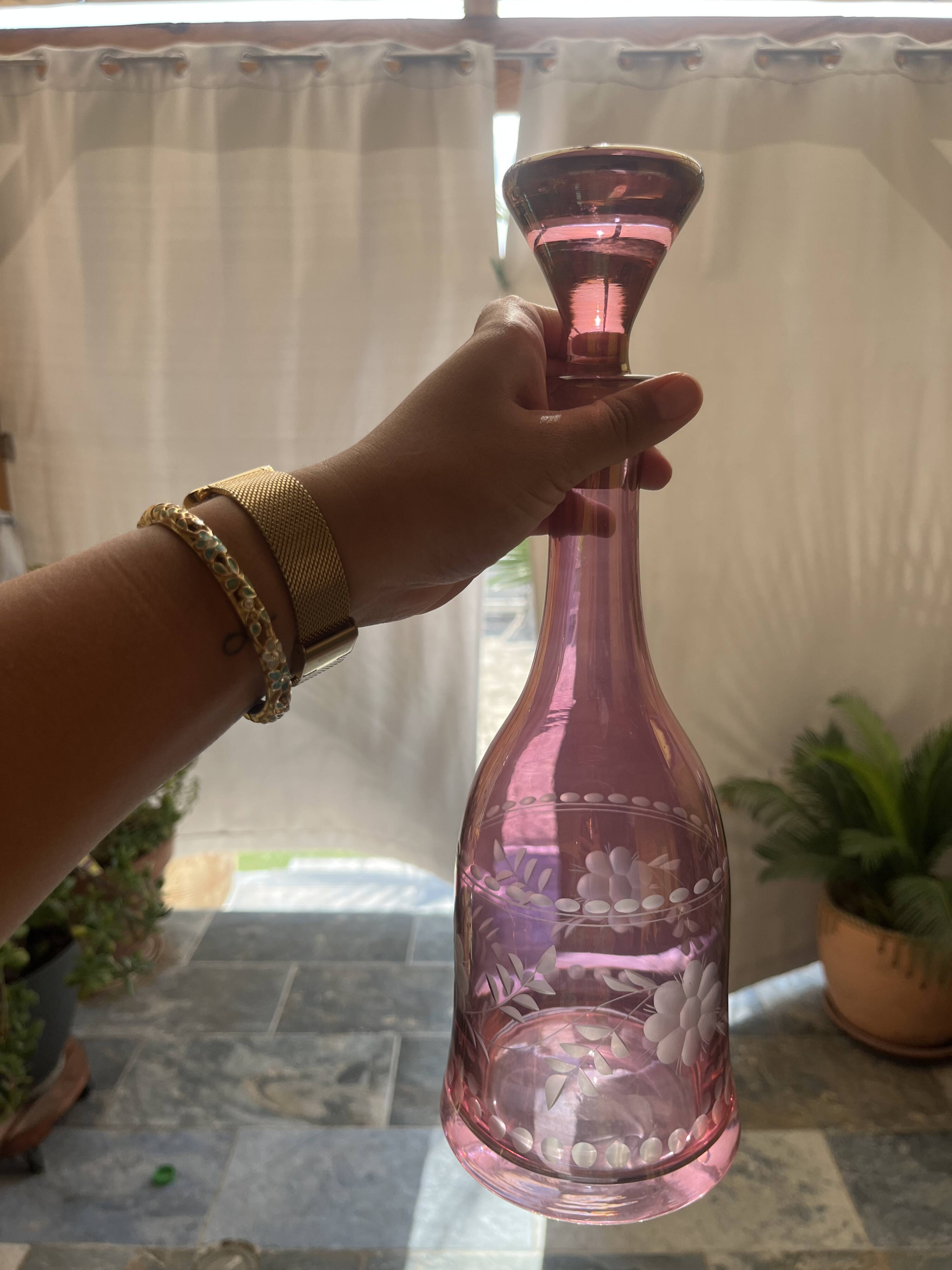 Carafe vintage fleurie