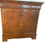 Louis Philippe dressing table chest of drawers in mahogany and 19th century veneer