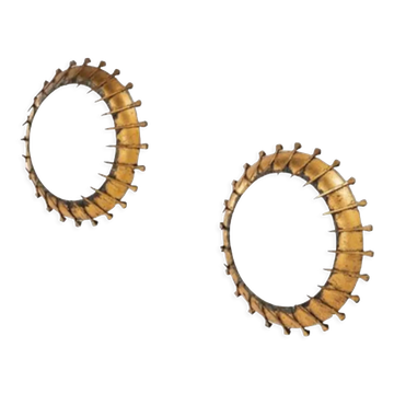 Set of 2 Brutalist sconces, France 1960s