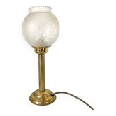Retro glass globe column base lamp