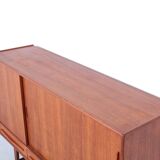Danish design teak highboard with sliding doors, 1960s