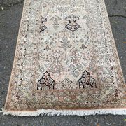 Tapis persan beige laine cachemire d'Inde fait main 127x190cm