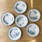 6 old iron earth soup plates from Sarreguemines