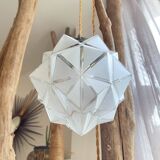 Vintage frosted glass lamp, Art Deco star shape, customizable