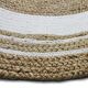 Tapis en jute et coton rond blanc beige 90 cm