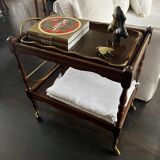 Wooden and brass rolling trolley