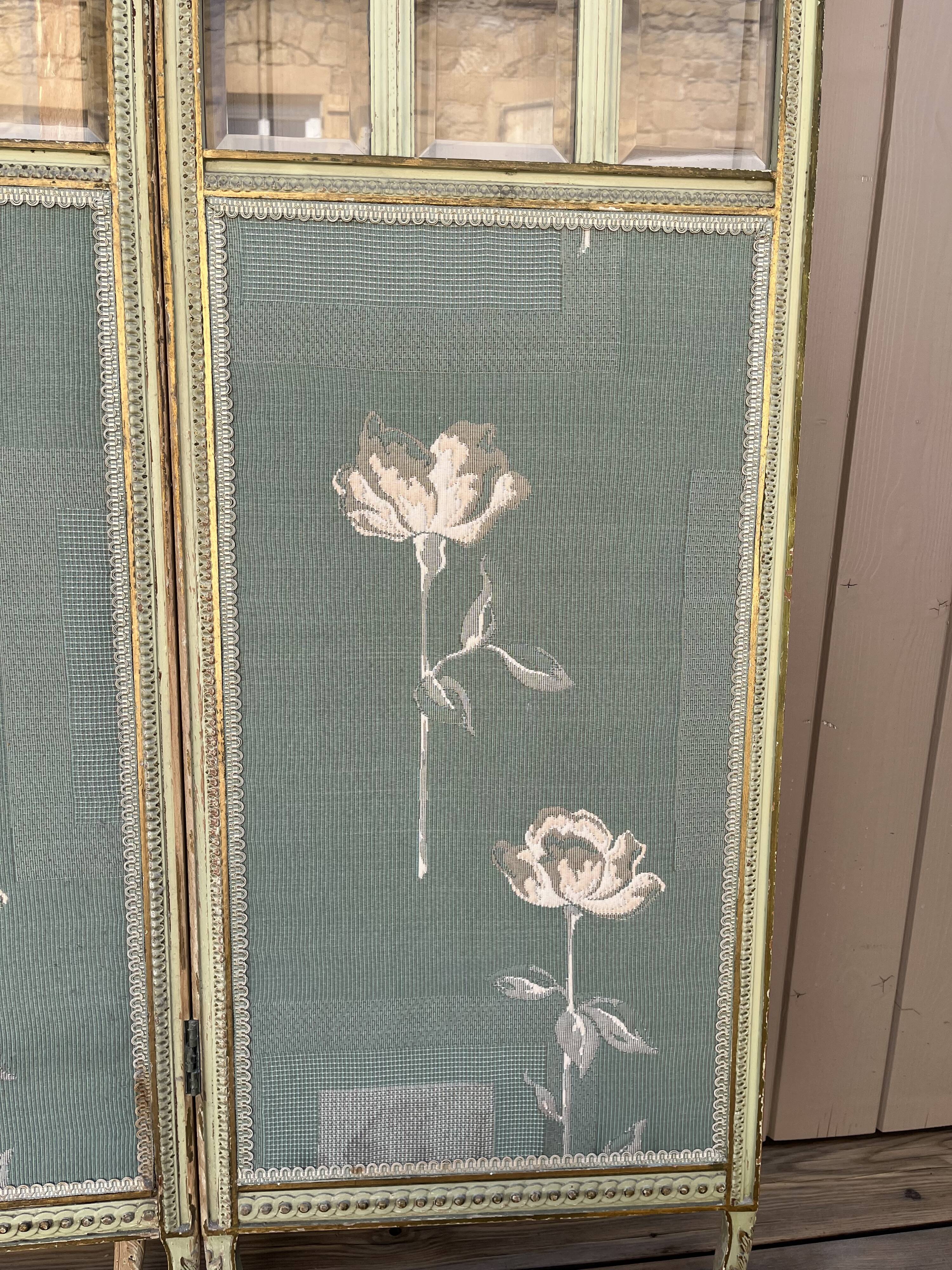 Paravent en verre et tissu
