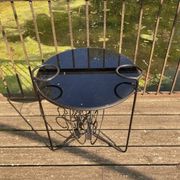 Nice scandinavian design coffee table in metal and glass 1950.