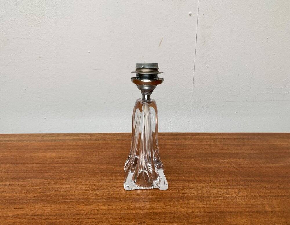Lampe de table en verre française du milieu du siècle par Daum, années 1960