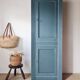 Armoire type parisienne haute étroite – Bleu Paon & Intérieur crème