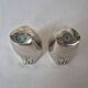 Silver-plated metal owl salt and pepper shakers