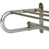 Modernist coat rack hat rack aluminum 7 hooks art deco style