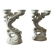 Two White Biscuit Porcelain Candleholders, Vintage Ceramic Candlesticks, Italy 1930s – Elegant Rococo-Style Decor