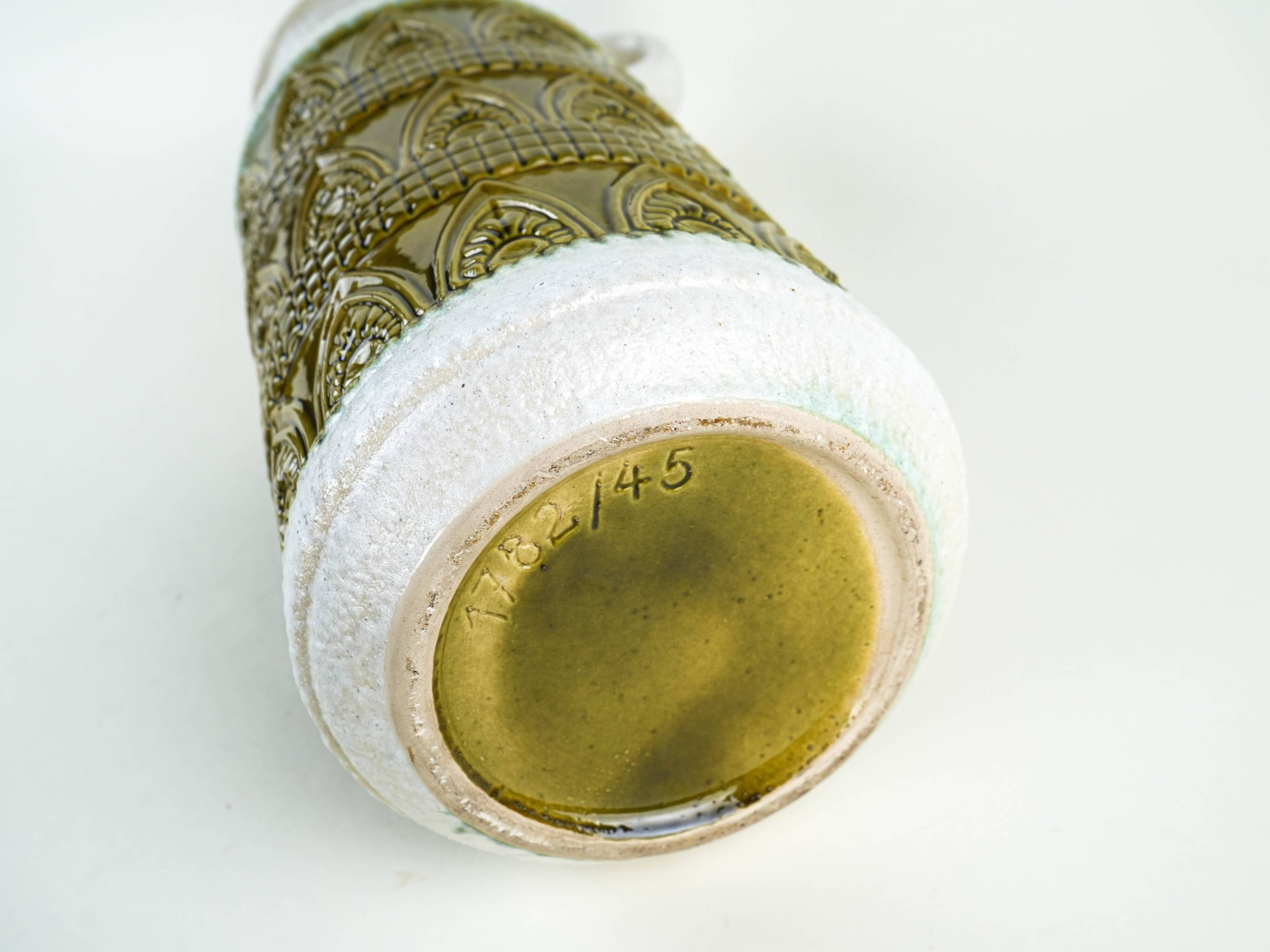 Ceramic floor vase with relief pattern, West Germany, 1970s
