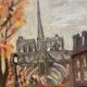 Robert morin, les quais de notre-dame de paris, huile sur toile