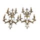 Large Italian Tole Gold Gilded Sconces Set of 2  1960’s 