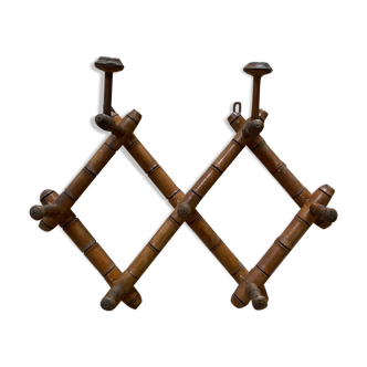 Porte-manteau  ancien "bambou" 7 patères
