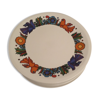 Lot de 6 assiettes Acapulco