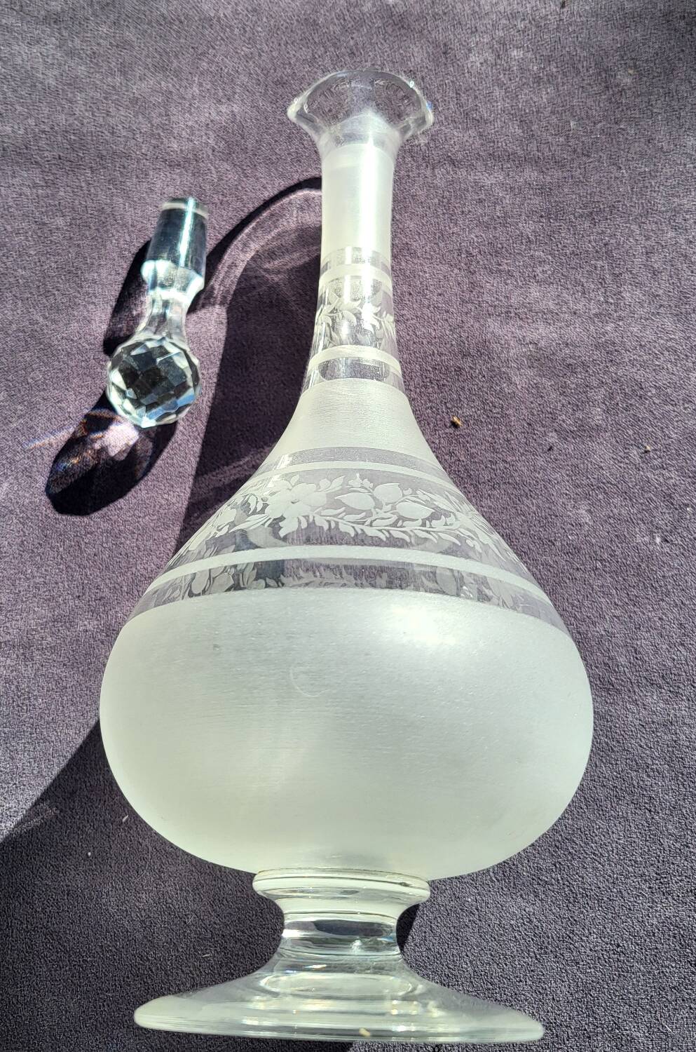 19th century muslin glass carafe