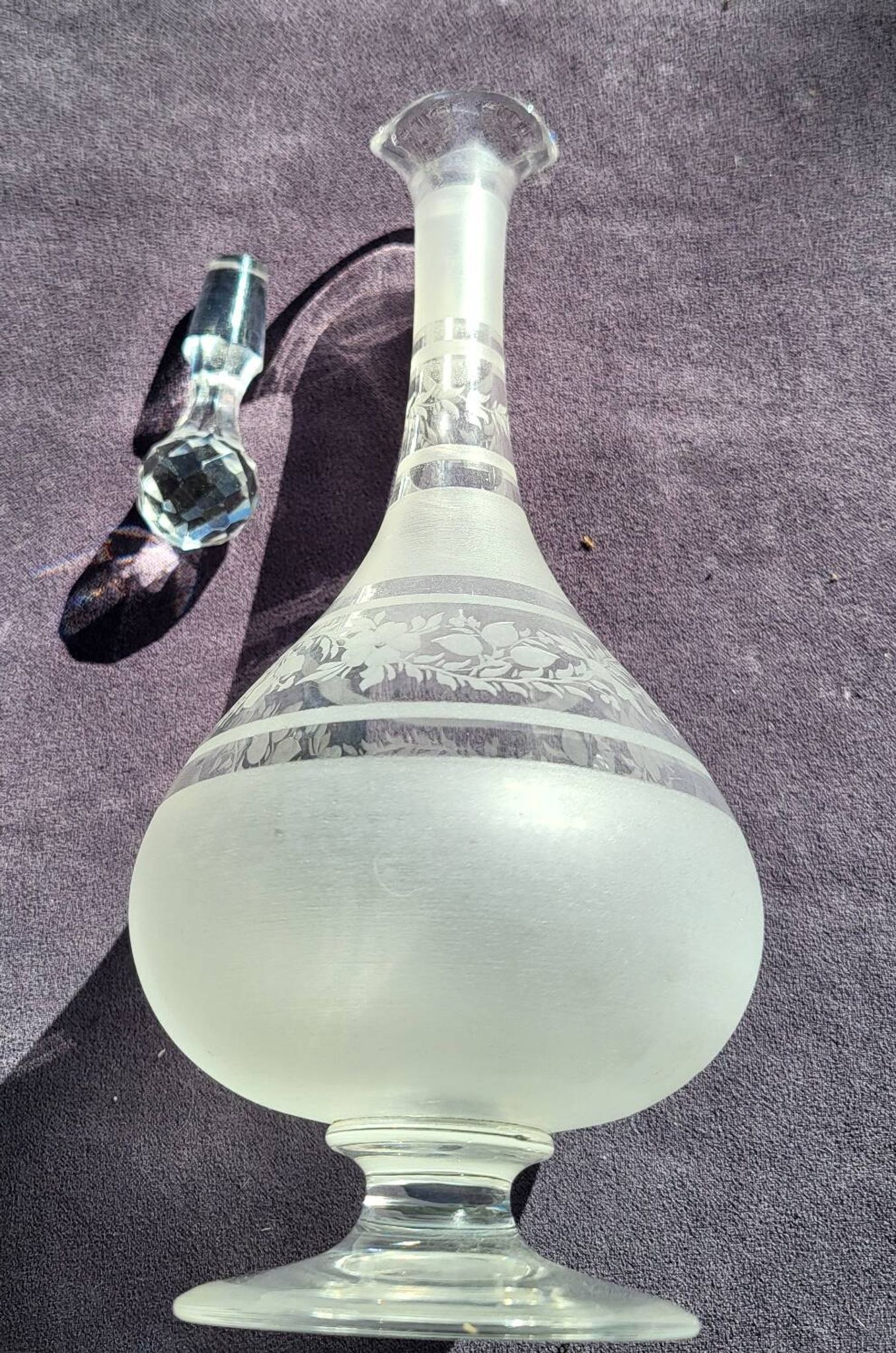 19th century muslin glass carafe