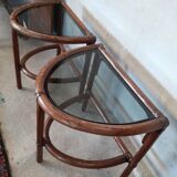 Pair of bamboo bedside tables