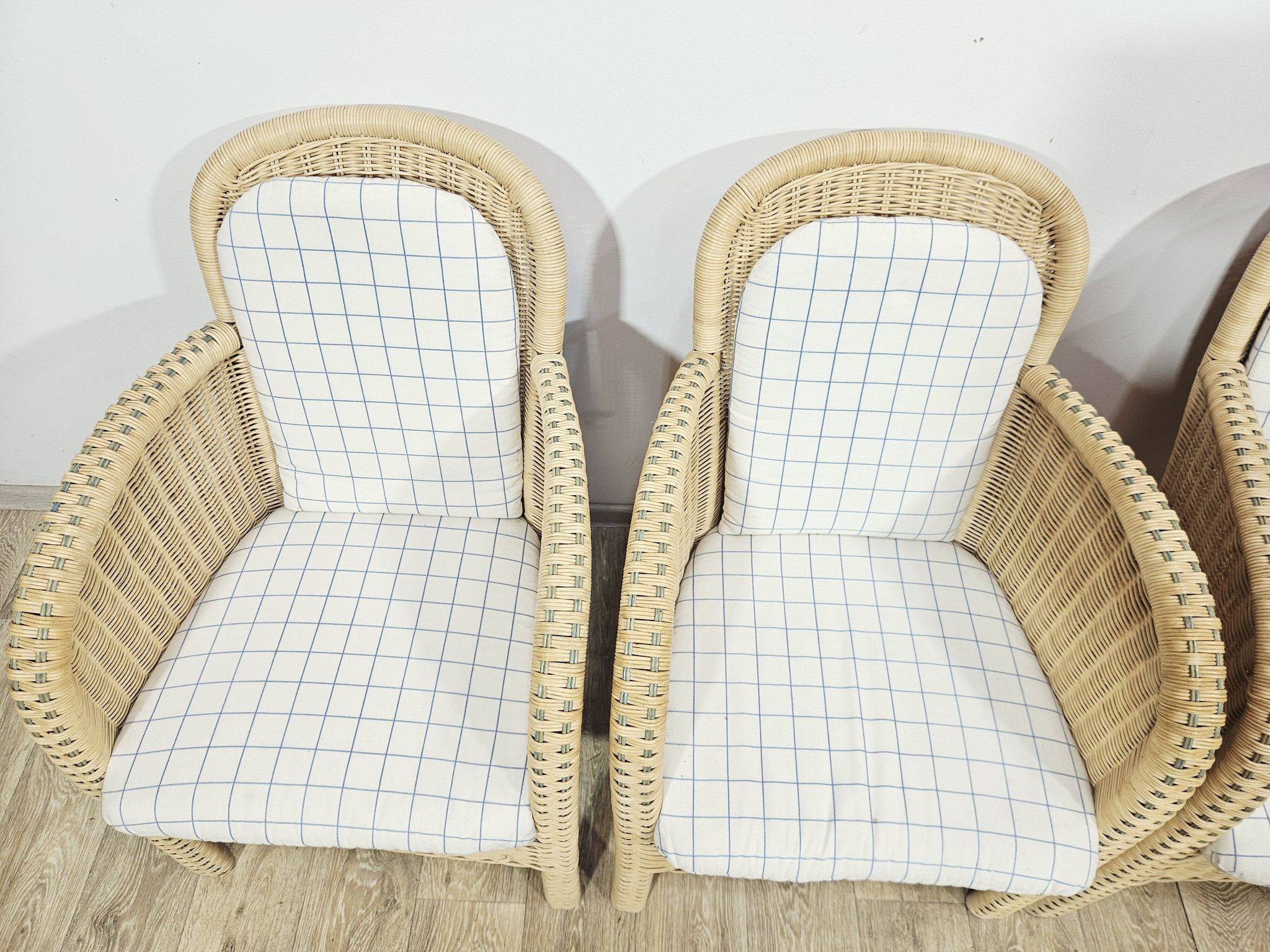 Set of 4 wicker armchairs / Domicil Möbel / Germany/ 1990s.