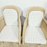 Set of 4 wicker armchairs / Domicil Möbel / Germany/ 1990s.