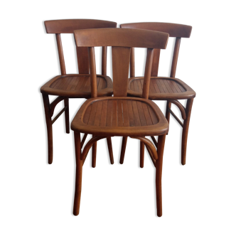 Trio of old bistro chairs