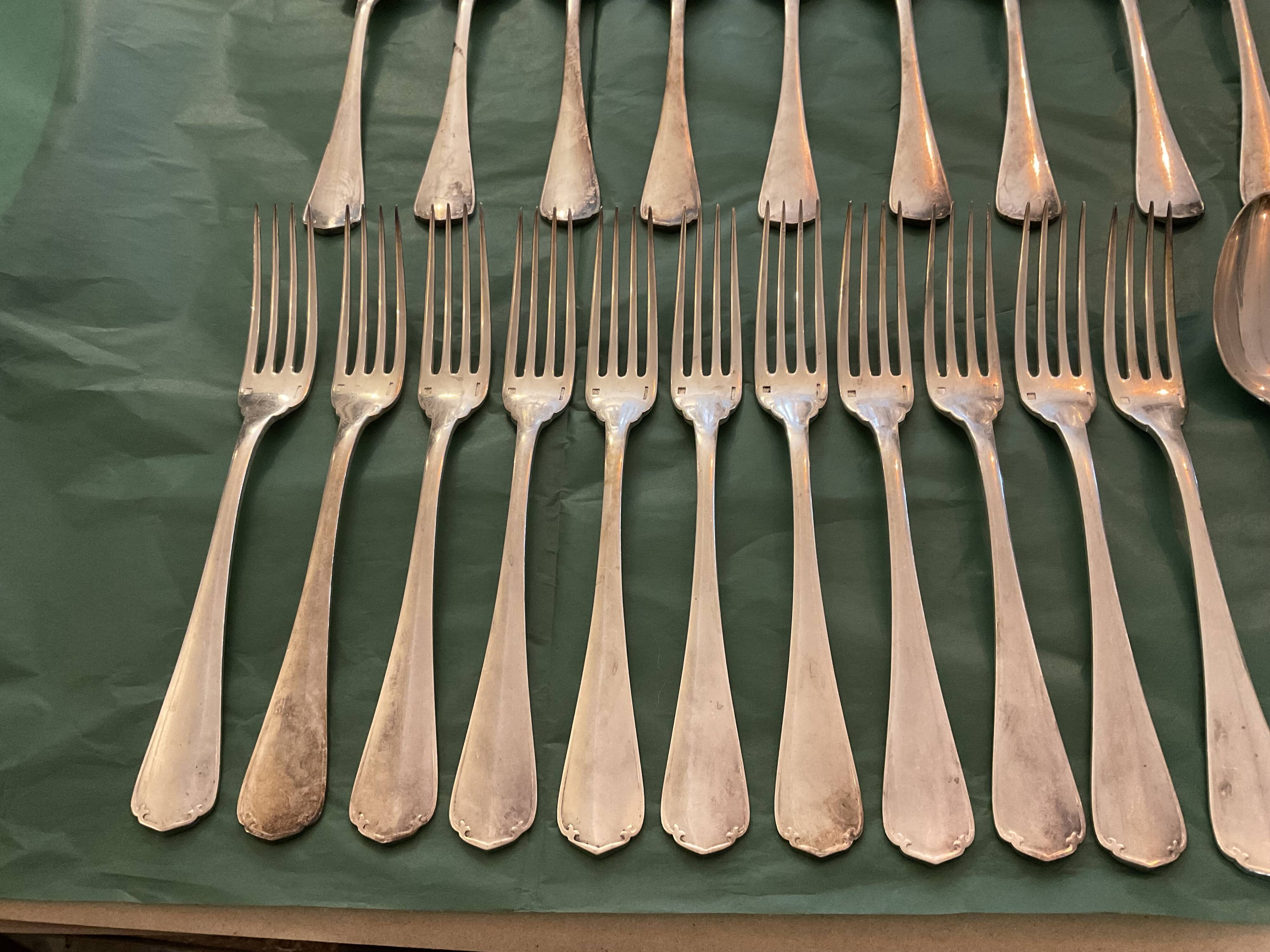 Set of 11 forks and 11 spoons Christofle Japan model
