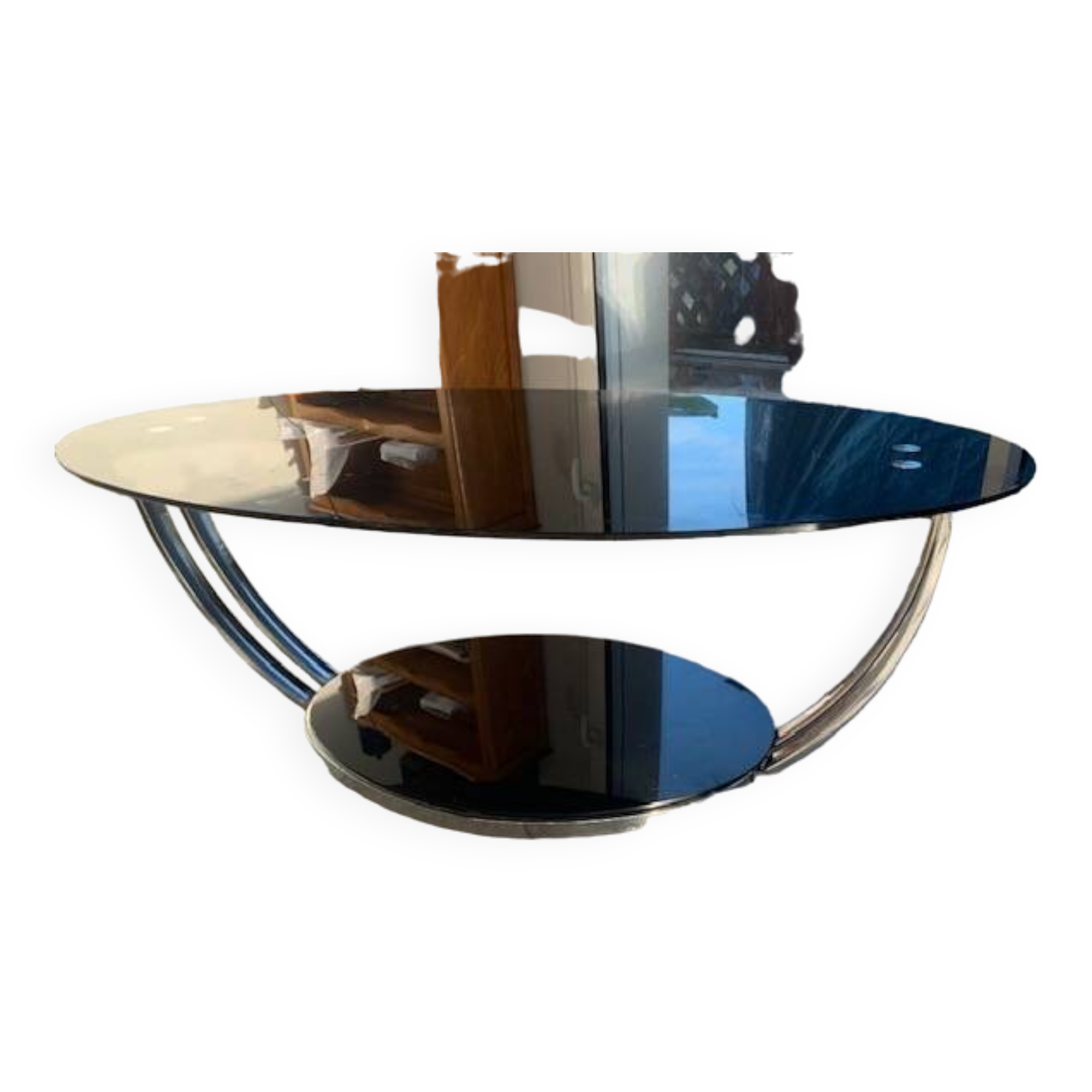 vintage smoked glass coffee table